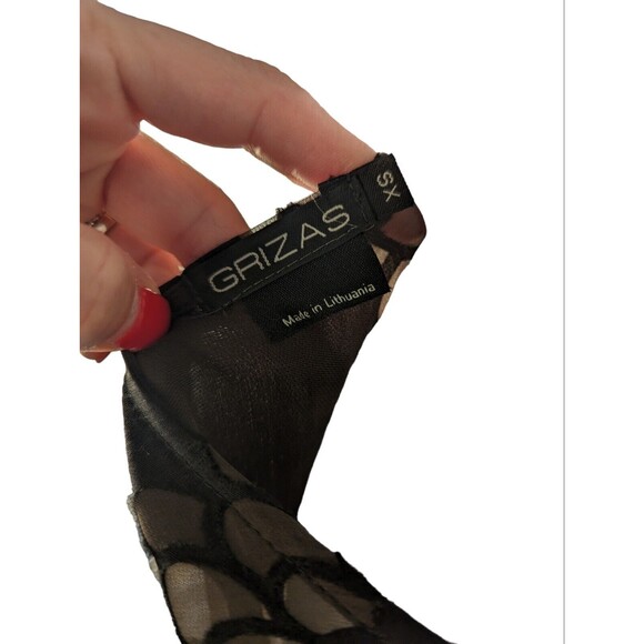 Grizas 100% Silk Asymmetrical Dress Tunic Sheer Panels Classic Gorgeous XS - Picture 7 of 8